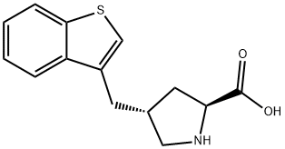 (2S,4R)-4-(benzo[b]thiophen-3-ylMethyl)pyrrolidine-2-carboxylic acid 구조식 이미지