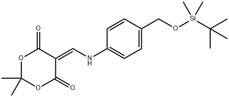 1,3-Dioxane-4,6-dione, 5-[[[4-[[[(1,1-diMethylethyl)diMethylsilyl]oxy]Methyl]phenyl]aMino]Methylene]-2,2-diMethyl- 구조식 이미지