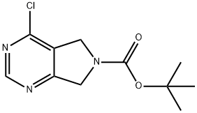 6H-Pyrrolo[3,4-d]pyrimidine-6-carboxylic acid, 4-chloro-5,7-dihydro-, 1,1-dimethylethyl ester Structure