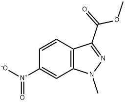 Methyl 1-Methyl-6-nitro-1H-indazole-3-carboxylate 구조식 이미지
