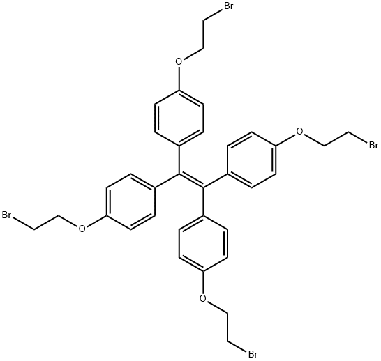 Benzene, 1,1',1'',1'''-(1,2-ethenediylidene)tetrakis[4-(2-broMoethoxy)- 구조식 이미지