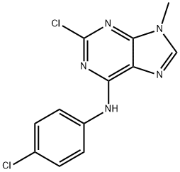 2-chloro-N-(4-chlorophenyl)-9-Methyl-9H-purin-6-aMine 구조식 이미지