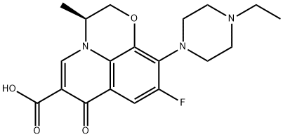 (3S)-10-(4-Ethyl-1-piperazinyl)-9-fluoro-2,3-dihydro-3-Methyl-7-oxo-7H-pyrido[1,2,3-de]-1,4-benzoxazine-6-carboxylic Acid (Levofloxacin IMpurity) Structure