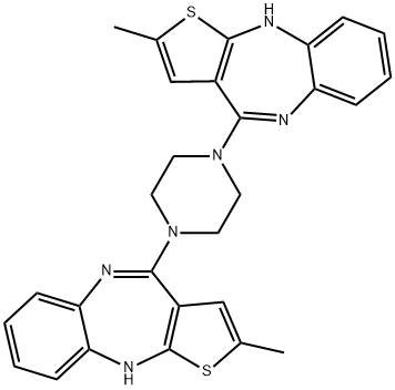 (E)-2-Methyl-4-(4-(2-Methyl-5,10-dihydro-4H-benzo[b]thieno[2,3-e][1,4]diazepin-4-yl)piperazin-1-yl)-10H-benzo[b]thieno[2,3-e][1,4]diazepine Structure