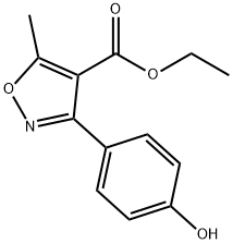 Ethyl 3-(4-Hydroxyphenyl)-5-Methylisoxazole-4-carboxylate 구조식 이미지