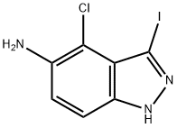 3-Iodo-4-chloro-5-aMino-(1H)indazole 구조식 이미지