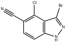 3-BroMo-4-chloro-5-cyano-(1H)indazole 구조식 이미지