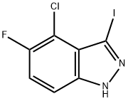 3-Iodo-4-chloro-5-fluoro-(1H)indazole 구조식 이미지