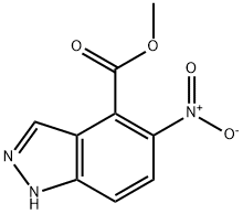 5-Nitro (1H)indazole-4-carboxylic acid Methyl ester 구조식 이미지