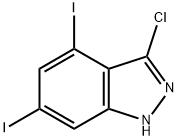 3-클로로-4,6-디요오도(1H)인다졸 구조식 이미지