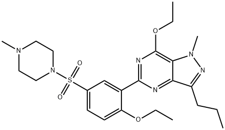 1H-Pyrazolo[4,3-d]pyriMidine, 7-ethoxy-5-[2-ethoxy-5-[(4- Methyl-1-piperazinyl)sulfonyl] phenyl]-1-Methyl-3-propyl- Structure