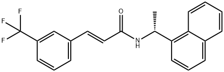 2-PropenaMide, N-[(1R)-1-(1-naphthalenyl)ethyl]-3-[3-(trifluoroMethyl)phenyl]-, (2E)- 구조식 이미지