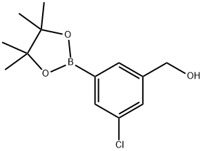 3-CHLORO-5-(4,4,5,5-TETRAMETHYL-1,3,2-DIOXABOROLAN-2-YL)-BENZENEMETHANOL 구조식 이미지