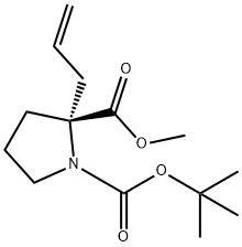 1,2-Pyrrolidinedicarboxylic acid, 2-(2-propen-1-yl)-, 1-(1,1-diMethylethyl) 2-Methyl ester, (2R)- 구조식 이미지