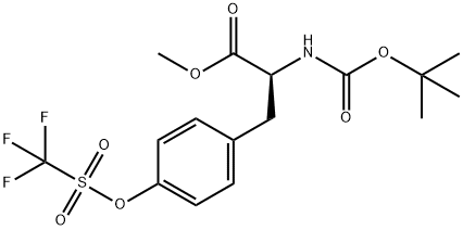 메틸2-(tert-부톡시카르보닐아미노)-3-(4-(트리플루오로메틸술포닐옥시)페닐)프로파노에이트 구조식 이미지