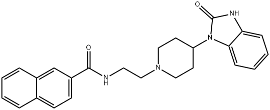 N-(2-{4-[2-oxo-2,3-dihydro-1H-benzo(d)iMidazol-1-yl]piperidin-1-yl}ethyl)-2-naphthaMide Structure