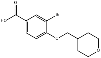 3-BroMo-4-((tetrahydro-2H-pyran-4-yl)Methoxy)benzoic acid Structure