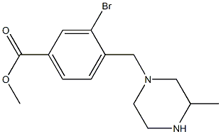 Methyl 3-broMo-4-((3-Methylpiperazin-1-yl)Methyl)benzoate Structure