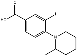 3-Iodo-4-(2-Methylpiperidin-1-yl)benzoic acid 구조식 이미지