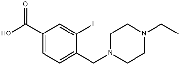 4-((4-Ethylpiperazin-1-yl)Methyl)-3-iodobenzoic acid 구조식 이미지