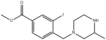 Methyl 3-iodo-4-((3-Methylpiperazin-1-yl)Methyl)benzoate 구조식 이미지