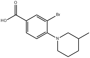 3-BroMo-4-(3-Methylpiperidin-1-yl)benzoic acid Structure