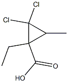 Cyclopropanecarboxylic acid, 2,2-dichloro-1-ethyl-3-Methyl- 구조식 이미지