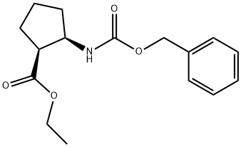 에틸(1S,2R)-2-(Cbz-αMino)사이클로펜탄카르복실레이트 구조식 이미지