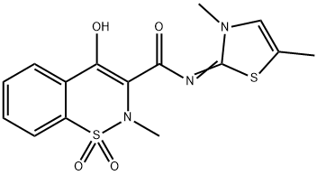 N-(3,5-Dimethyl-2(3H)-thiazolylidene)-4-hydroxy-2-methyl-2H-1,2-benzothiazine-3-carboxamide 1,1-dioxide Structure