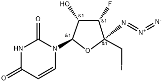 1-((2R,3S,4S,5S)-5-azido-4-fluoro-3-hydroxy-5-iodoMethyl-tetrahydro-furan-2-yl)-1H-pyriMidine-2,4-dione Structure