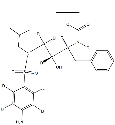 [(1S,2R)-1-Benzyl-2-hydroxy-3-[isobutyl-[(4-aMinophenyl)sulfonyl]aMino]
propyl]carbaMic Acid tert-Butyl Ester-d9 구조식 이미지