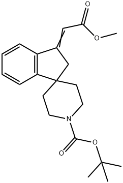 tert-butyl 3-(2-Methoxy-2-oxoethylidene)-2,3-dihydrospiro[indene-1,4'-piperidine]-1'-carboxylate Structure