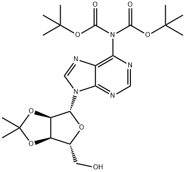 아데노신,N,N-비스[(1,1-디메틸에톡시)카르보닐]-2',3'-O-(1-메틸에틸리덴)- 구조식 이미지