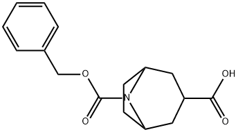 8-(Benzyloxycarbonyl)-8-azabicyclo[3.2.1]octane-3-carboxylic acid 구조식 이미지