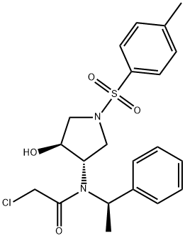 2-chloro-N-((3S,4S)-4-hydroxy-1-tosylpyrrolidin-3-yl)-N-((R)-1-phenylethyl)acetaMide Structure