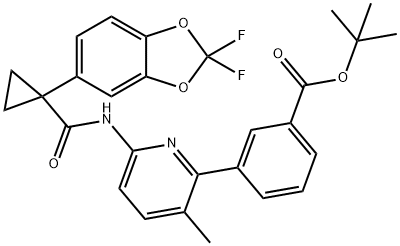 Benzoic acid, 3-[6-[[[1-(2,2-difluoro-1,3-benzodioxol-5-yl)cyclopropyl]carbonyl]aMino]-3-Methyl-2-pyridinyl]-, 1,1-diMethylethyl ester Structure