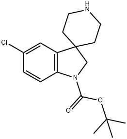 TERT-BUTYL 5-CHLOROSPIRO[INDOLINE-3,4'-PIPERIDINE]-1-CARBOXYLATE HYDROCHLORIDE Structure