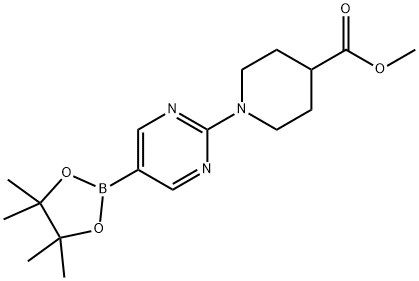 Methyl 1-(5-(4,4,5,5-tetraMethyl-1,3,2-dioxaborolan-2-yl)pyriMidin-2-yl)piperidine-4-carboxylate Structure