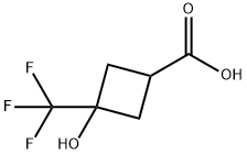 Cyclobutanecarboxylic acid, 3-hydroxy-3-(trifluoromethyl)- Structure