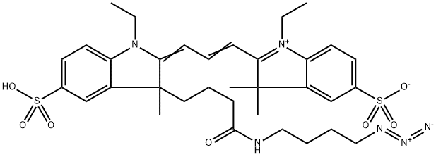 3H-IndoliuM, 2-[3-[3-[4-[(4-azidobutyl)aMino]-4-oxobutyl]-1-ethyl-1,3-dihydro-3-Methyl-5-sulfo-2H-indol-2-ylidene]-1-propen-1-yl]-1-ethyl-3,3-diMethyl-5-
sulfo-, inner salt Structure