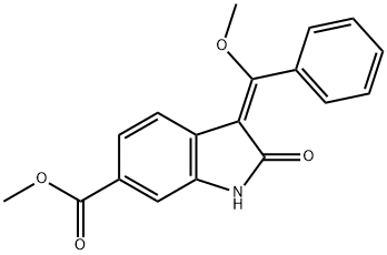 (3E)-2,3-Dihydro-3-(methoxyphenylmethylene)-2-oxo-1H-indole-6-carboxylic acid methyl ester Structure