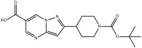 2-(1-tert-Butoxycarbonyl-piperidin-4-yl)-pyrazolo[1,5-a]pyriMidine-6-carboxylic acid Structure