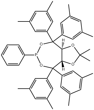 (3aS,8aS)-(+)-4,4,8,8-Tetrakis(3,5-diMethylphenyl)tetrahydro-2,2-diMethyl-6-phenyl-1,3-dioxolo[4,5-e]dioxaphosphepin 구조식 이미지