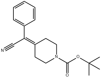 tert-부틸4-(시아노(페닐)메틸렌)피페리딘-1-카르복실레이트 구조식 이미지
