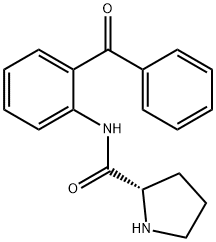(S)-N-(2-벤조일페닐)-2-피롤리딘카르복사미드 구조식 이미지