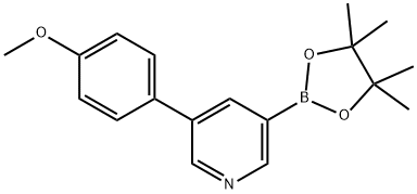 3-(4-METHOXYPHENYL)-5-(4,4,5,5-TETRAMETHYL-[1,3,2]DIOXABOROLAN-2-YL)PYRIDINE 구조식 이미지