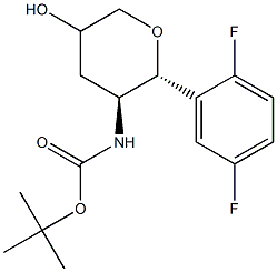tert-butyl [(2R,3S)-2-(2,5-difluorophenyl)-5-hydroxytetrahydro-2H-pyran-3-yl]carbaMate Structure