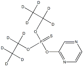 O,O-Di(ethyl-d10)  O-(2-pyrazinyl)  phosphorothioate Structure