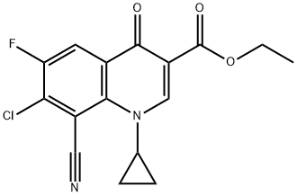 ethyl 7-chloro-8-cyano-1-cyclopropyl-6-fluoro-4-oxo-1,4-dihydroquinoline-3-carboxylate 구조식 이미지