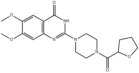 6,7-DiMethoxy-2-(4-(tetrahydrofuran-2-carbonyl)piperazin-1-yl)quinazolin-4(1H)-one 구조식 이미지